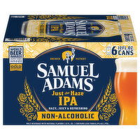 Samuel Adams Beer, IPA, Non-Alcoholic, Just the Haze, 6 Each