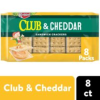 Keebler Sandwich Crackers, Club and Cheddar, 11 Ounce