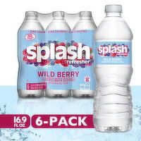 SPLASH Refresher Splash Blast Wild Berry Flavored Water Bottle 16.9 oz, 6 Count, 16.9 Ounce