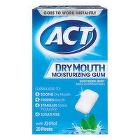 ACT Dry Mouth Moisturizing Gum, Soothing Mint, 20 Each