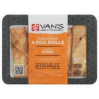 Van's Kitchen Egg Rolls, Pork, 4 Each