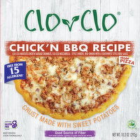 Clo-Clo Vegan Pizza, Sweet Potato Crust, Chick'N BBQ Recipe, 10.7 Ounce