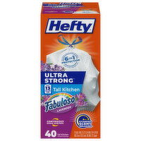 Hefty Ultra Strong 13 Gallon Fabuloso Lavender Tall Kitchen Drawstring Bags, 40 Each