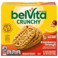 belVita Breakfast Biscuits, Crunchy, Cranberry Orange, 5 Each