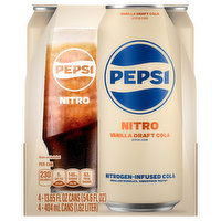 Pepsi Draft Cola, Vanilla, Nitro, 4 Each