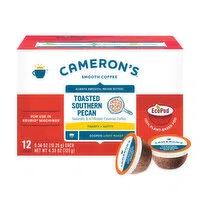 Cameron's Coffee, Smooth, Light Roast, Toasted Southern Pecan, Pods, 12 Each