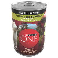 Purina One True Instinct Wet Dog Food, With Real Chicken & Duck, Grain-Free Formula, Classic Ground, Adult, 13 Ounce