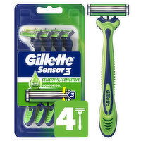 Gillette Sensor3 Sensitive Men's Disposable Razor, 4 Razors, 4 Each