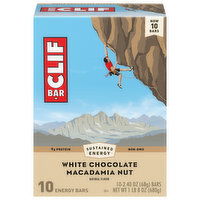 Clif Bar Energy Bars, White Chocolate Macadamia Nut, 10 Each