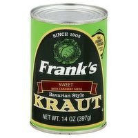 Frank's Kraut, Bavarian Style, Sweet, 14 Ounce