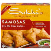 Sukhi's Indian Samosa Frozen Appetizer Snack Chicken Tikka Masala, 10 Ounce