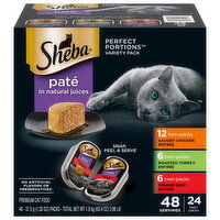 Sheba Perfect Portions Cat Food, Pate in Natural Juices, Assorted, Variety Pack, 48 Each