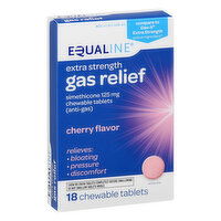 Equaline Gas Relief, 125 mg, Extra Strength, Chewable Tablet, Cherry Flavor, 18 Each