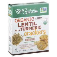 RW Garcia Crackers, Lentil with Turmeric, 3 Seed, Organic, 5.5 Ounce