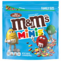 M&M's Chocolate Candies, Milk Chocolate, Minis, Family Size, 16.9 Ounce