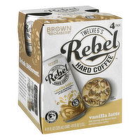 Rebel Hard Coffee Malt Beverage, Vanilla Latte, 4 Pack, 4 Each