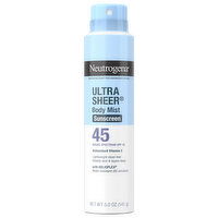 Neutrogena Ultra Sheer Sunscreen, Body Mist, Broad Spectrum SPF 45, 5 Ounce