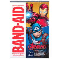 Band-Aid Adhesive Bandages, Marvel Avengers, Assorted Sizes, 20 Each