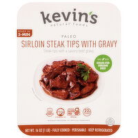 Kevin's Natural Foods Paleo Sirloin Steak Tips with Gravy, 16 Ounce