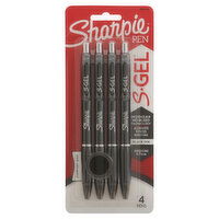 Sharpie S-Gel Pens, Black Ink, Medium (0.7 mm), 4 Each