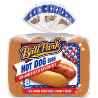 Ball Park White Hot Dog Buns, 8  count, 15 oz, 8 Each