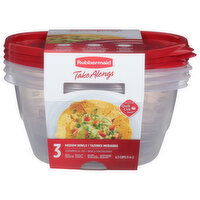 Rubbermaid Take Alongs Containers & Lids, Medium Bowls, 6.2 Cups, 3 Each