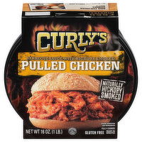 Curly's Pulled Chicken, Barbecue Sauce with Hickory Smoked, 16 Ounce