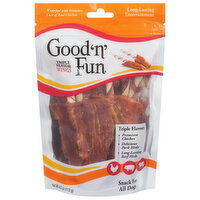 Good 'n' Fun Snacks for All Dogs, Triple Flavor, Wings, 4 Ounce