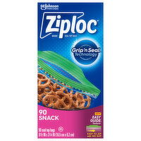 Ziploc Seal Top Bags, Snack, 90 Each