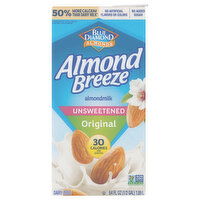 Blue Diamond Almonds Almond Breeze Almondmilk, Original, Unsweetened, 64 Fluid ounce