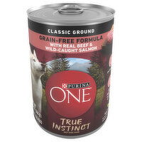 Purina One Classic Ground Grain-Free Formula True Instinct Wet Adult with Real Beef & Wild-Caught Salmon Dog Food, 13 Ounce