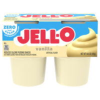 Jell-O Zero Sugar Vanilla Pudding Snack Cups, 4 Each