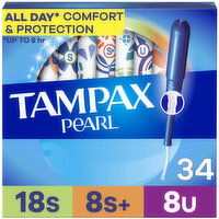 Tampax Pearl Tampax Pearl Tampons Multipack with LeakGuard Braid, Super/Super Plus/Ultra, 34 Ct, 34 Each