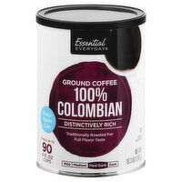 Essential Everyday Coffee, Ground, Distinctively Rich, Med-Dark, 100% Colombian, 10.3 Ounce