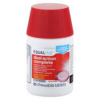 Equaline Acid Reducer/Antacid, Dual Action Complete, Berry Flavor, Chewable Tablets, 25 Each