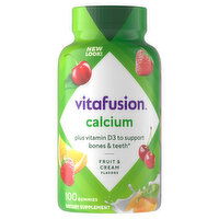 Vitafusion Calcium, Gummies, Fruit & Cream Flavors, 100 Each