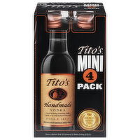 Tito's Vodka, Handmade, Mini, 4 Pack, 4 Each