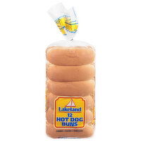 Lakeland Buns, Hot Dog, Jumbo, 12 Each