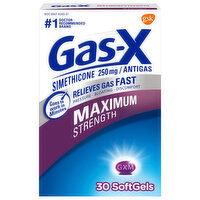 Gas-X Antigas, Maximum Strength, 250 mg, Softgels, 30 Each