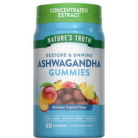 Nature's Truth Ashwagandha, Gummies, Delicious Tropical Flavor, 60 Each