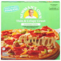 Newman's Own Pizza, Thin & Crispy Crust, Supreme, 17 Ounce