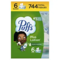 Puffs Plus Plus Lotion Facial Tissue, 6 Each