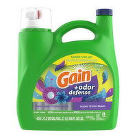 Gain Gain Odor Defense Liquid Laundry Detergent, Super Fresh Blast Scent, 154 fl oz, 107 loads, 154 Fluid ounce