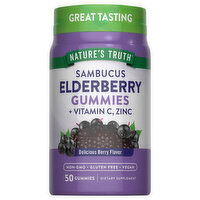 Nature's Truth Elderberry Gummies, Sambucus, Gummies, Delicious Berry Flavor, 50 Each