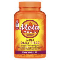 Metamucil Not Applicable Metamucil, Fiber Capsules, 3-in-1 Psyllium Husk Fiber, 160 Capsules, 160 Each