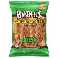 Baken-Ets Pork Skins, Queso Flavored, Fried, Chicharrones, 4 Ounce