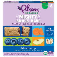 Plum Organics Mighty Snack Bars, Blueberry, Tots, 6 Each