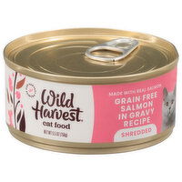 Wild Harvest Cat Food, Grain Free, Salmon in Gravy Recipe, Shredded, 5.5 Ounce