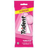 Trident Gum, Sugar Free, Bubblegum, 3 Each