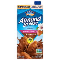 Blue Diamond Almond Breeze Dairy-Free Unsweetened Chocolate Almondmilk, 32 Fluid ounce